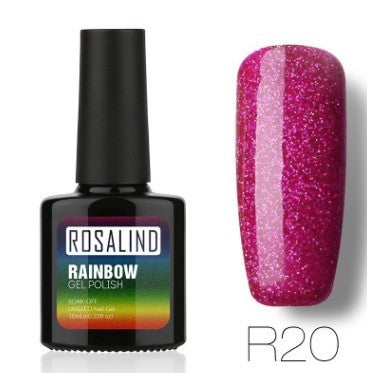 ROSALIND Nagelfreier, lang anhaltender, ungiftiger Nagellack, -Phototherapie-Kleber, mit Sternen besetztes Regenbogensystem.