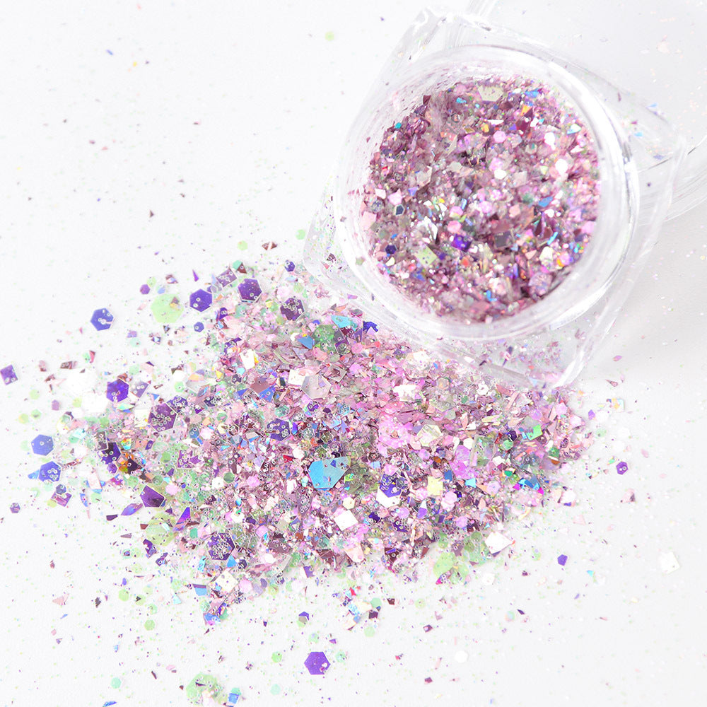 Pentagramm bunte Pailletten Glitzer buntes Muschelpapier
