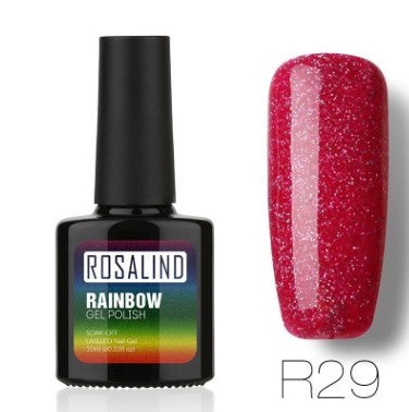 ROSALIND Nagelfreier, lang anhaltender, ungiftiger Nagellack, -Phototherapie-Kleber, mit Sternen besetztes Regenbogensystem.