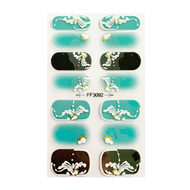 3D Kristall Nagelsticker – Selbstklebende Nail Wraps im Relief-Design