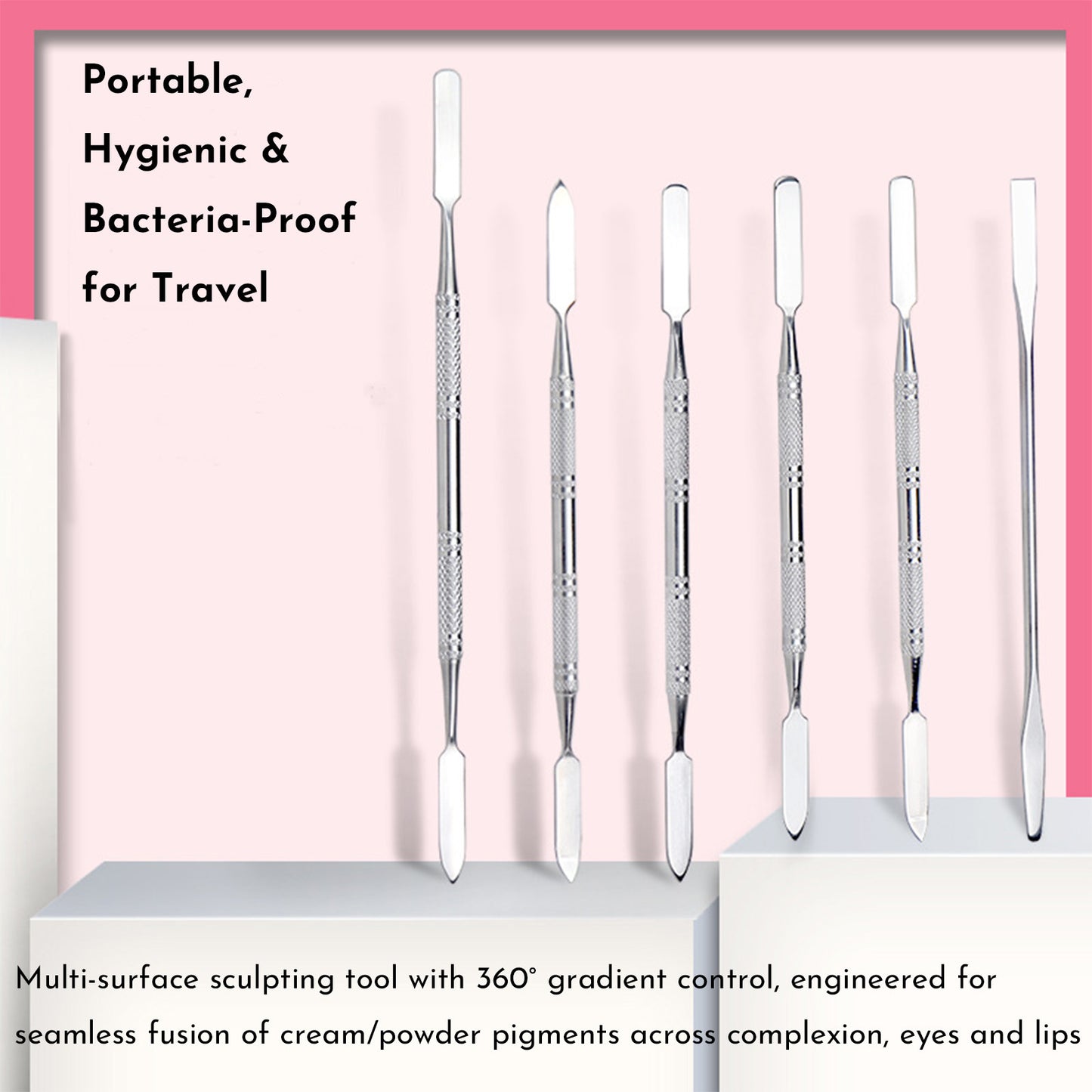 Edelstahl-Stab-Verstell-Misch werkzeug Fundament-Mischstab Spucke Spatel, Make-up, Lidschatten-Creme