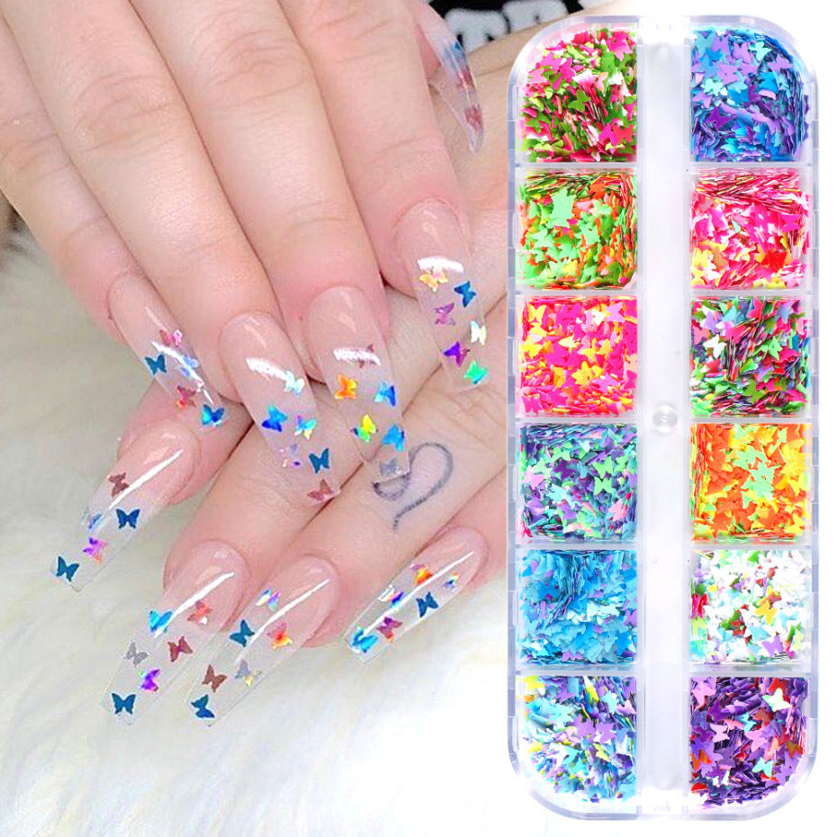 Symphonie Schmetterling Pailletten Nageldekoration