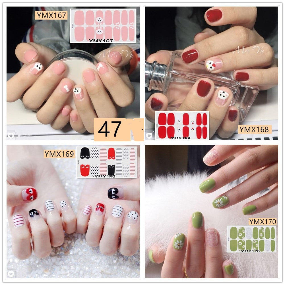 Leoparden- und Glitzer-Nagelsticker – YMX Designserie, Selbstklebende Nail Wraps