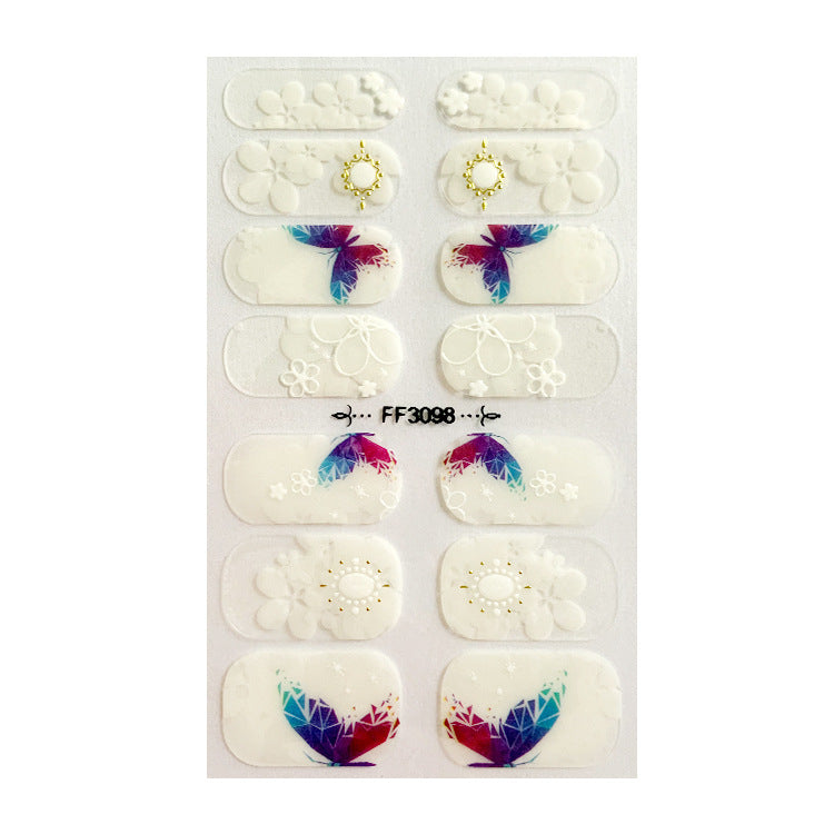 3D Kristall Nagelsticker – Selbstklebende Nail Wraps im Relief-Design