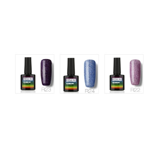 ROSALIND Nagelfreier, lang anhaltender, ungiftiger Nagellack, -Phototherapie-Kleber, mit Sternen besetztes Regenbogensystem.