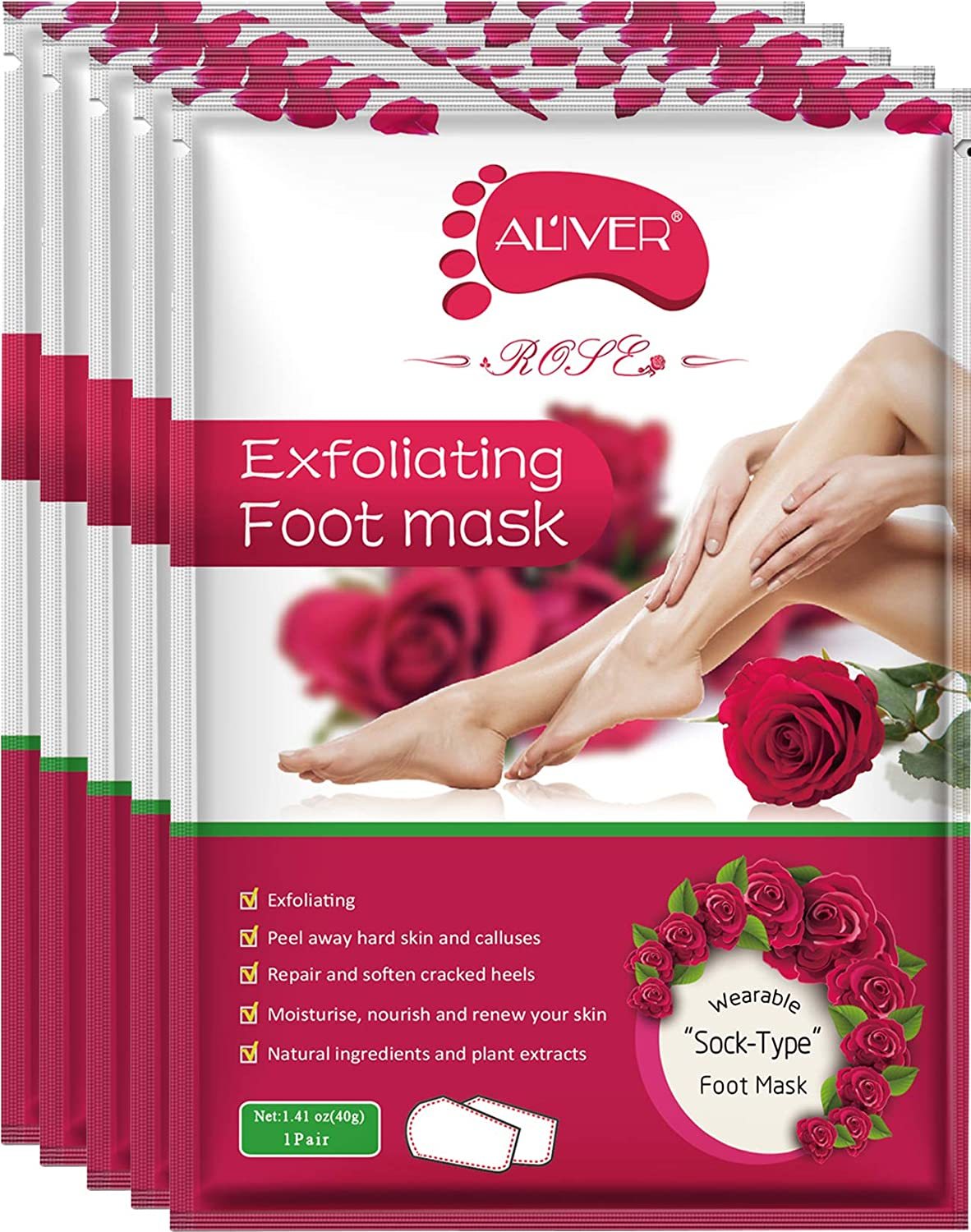 ALIVER Fußmaske Rose Fußmaske