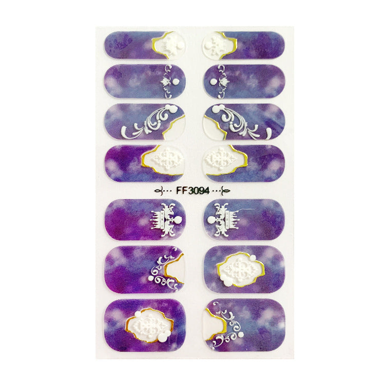 3D Kristall Nagelsticker – Selbstklebende Nail Wraps im Relief-Design