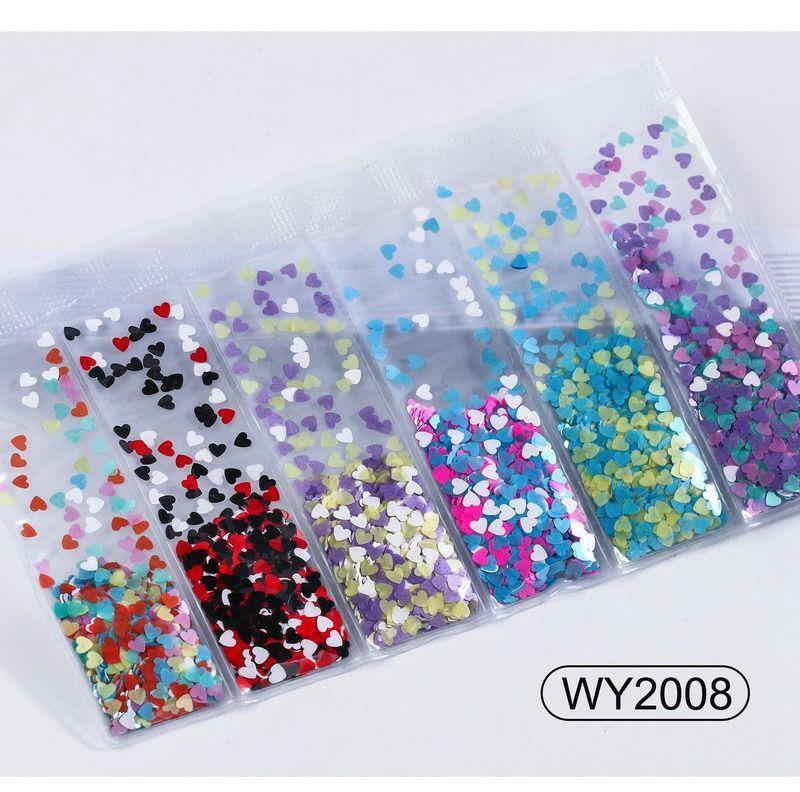 Nail Art Zubehör Glitzer Pailletten Laser Diamant Liebe Herz Nagel Patch