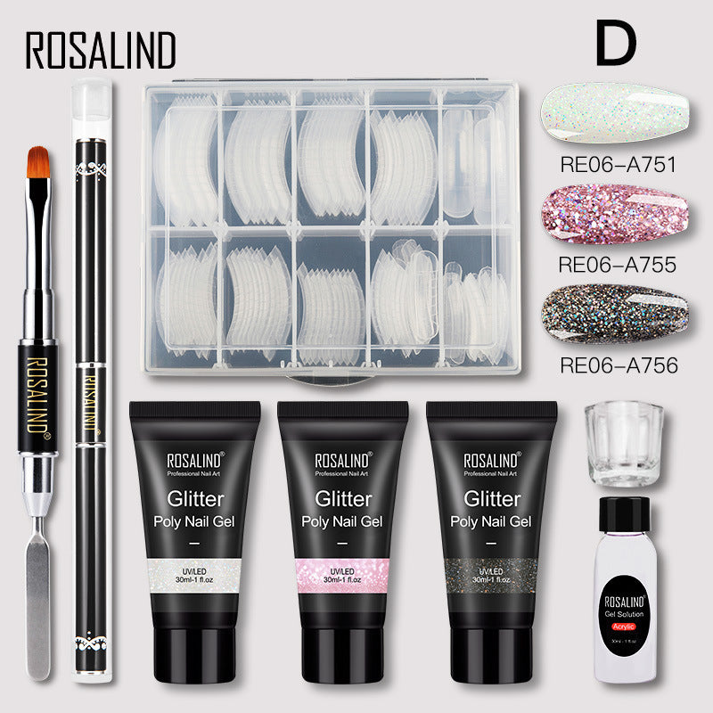 Nail Art Modellierung Schnellverlängerung Flüssiggel Nagel 30ML Verlängerung Kleber Werkzeug Set 3tlg