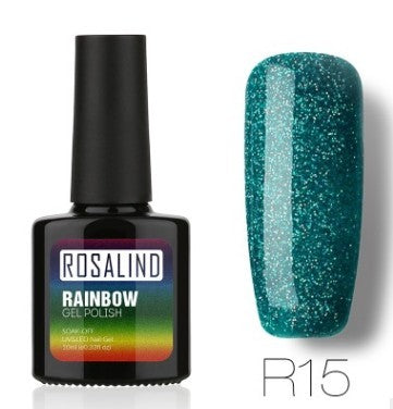 ROSALIND Nagelfreier, lang anhaltender, ungiftiger Nagellack, -Phototherapie-Kleber, mit Sternen besetztes Regenbogensystem.