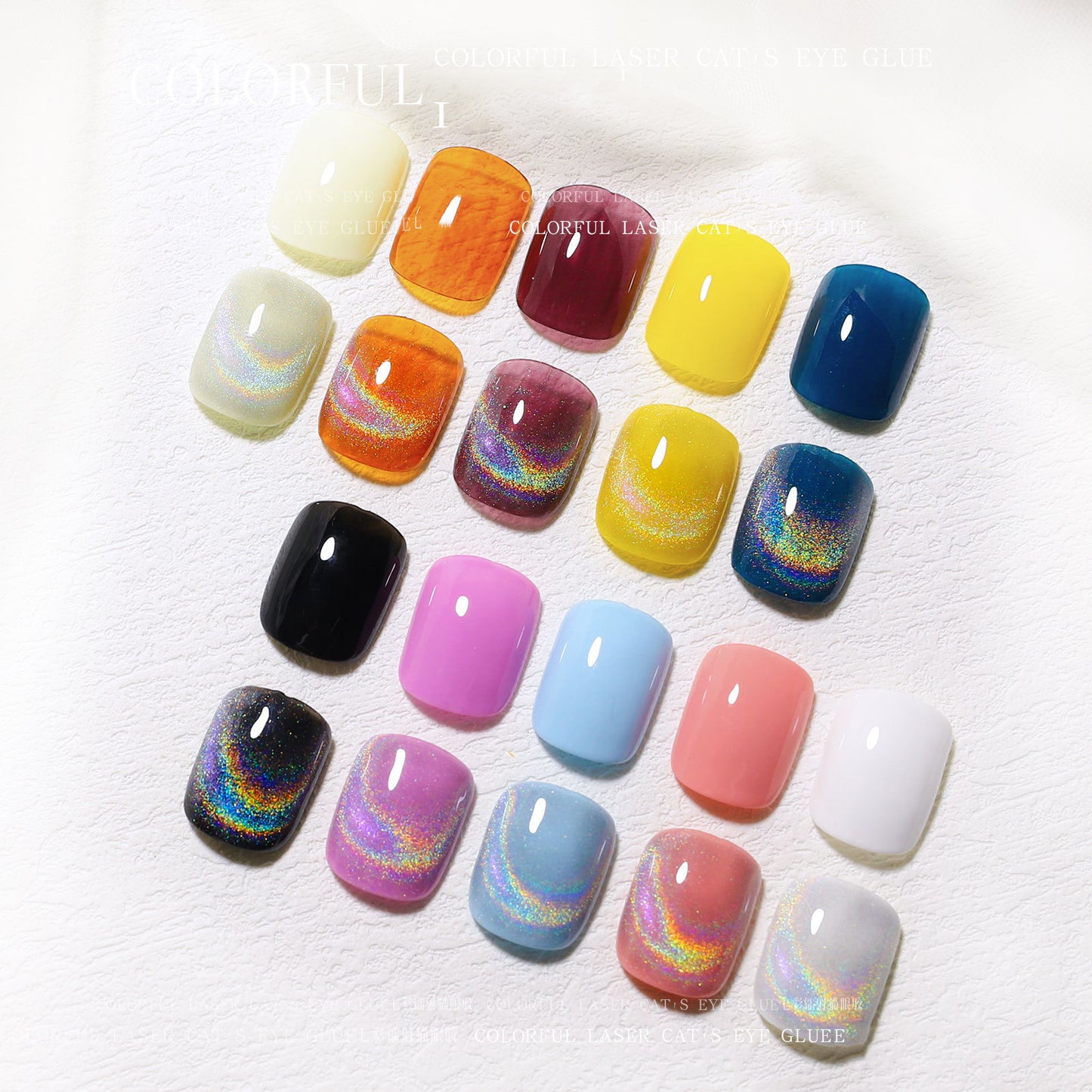 Regenbogen-Katzenaugen-Laser-Glanznagellack