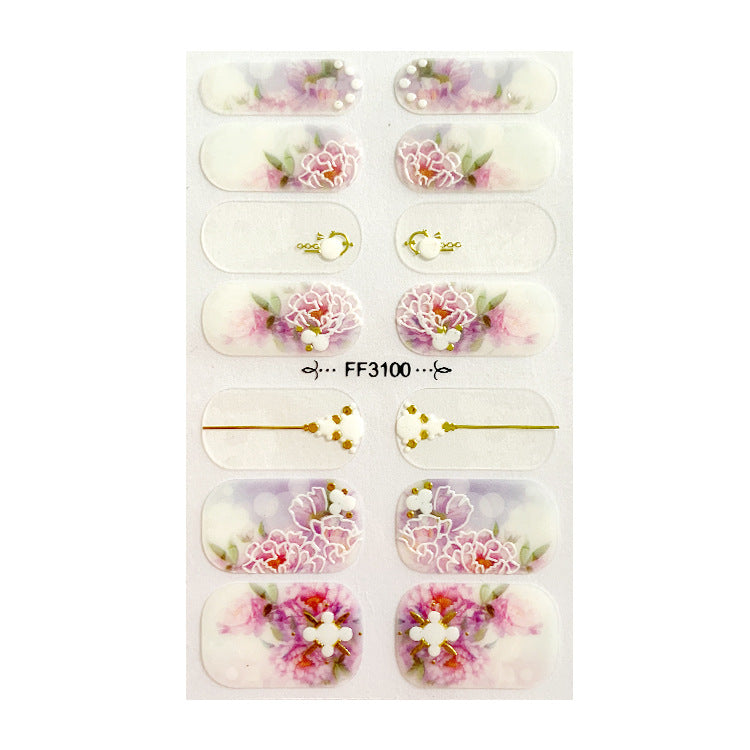 3D Kristall Nagelsticker – Selbstklebende Nail Wraps im Relief-Design