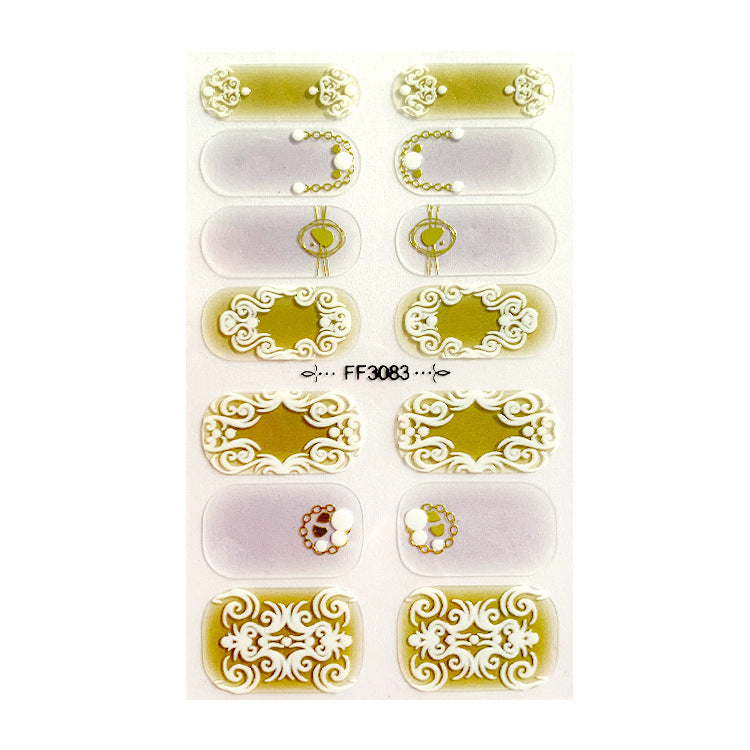 3D Kristall Nagelsticker – Selbstklebende Nail Wraps im Relief-Design