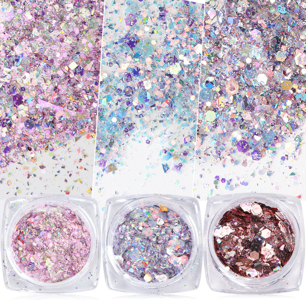 Pentagramm bunte Pailletten Glitzer buntes Muschelpapier