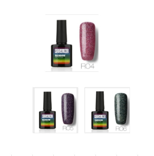 ROSALIND Nagelfreier, lang anhaltender, ungiftiger Nagellack, -Phototherapie-Kleber, mit Sternen besetztes Regenbogensystem.