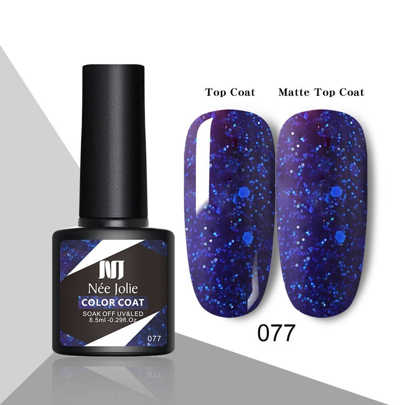 Glitzernder reflektierender Gel-Nagellack, Weihnachtsrot, UV