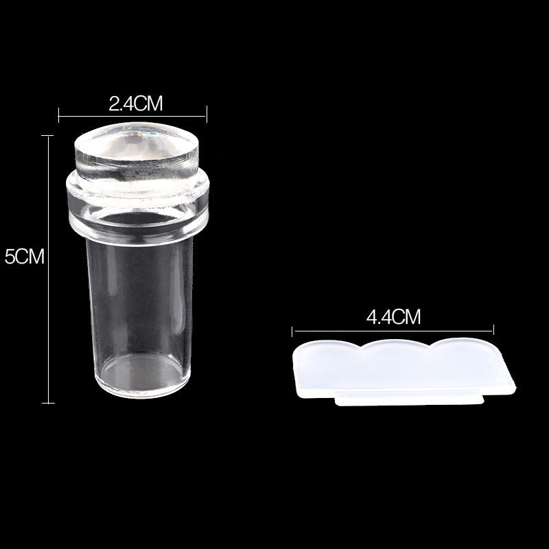 Nail Art Transparent Seal Nail Voller transparenter Griff Seal Head Flower Scraper Print