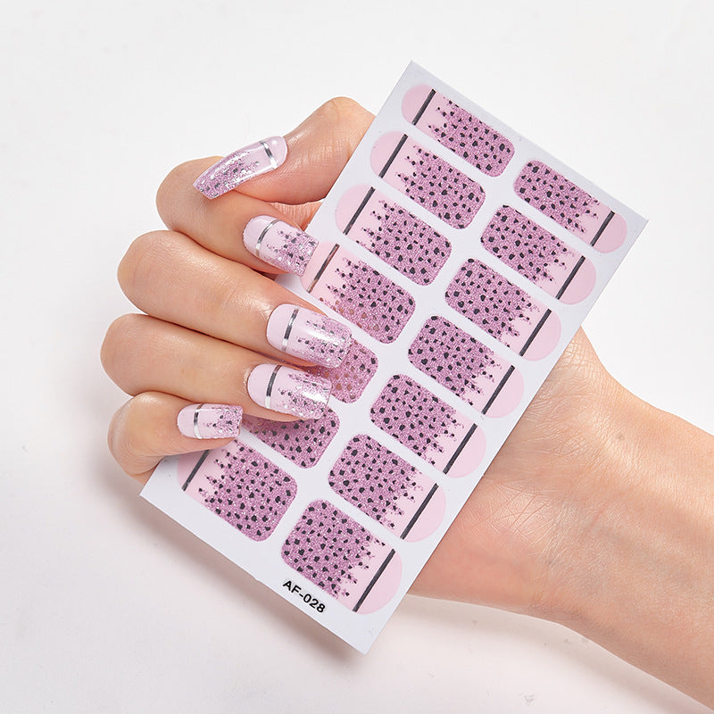 Selbstklebende Nagelsticker 14-teilig – Trendfarben Rot, Rosa & Bordeaux | Glänzende Nail Wraps