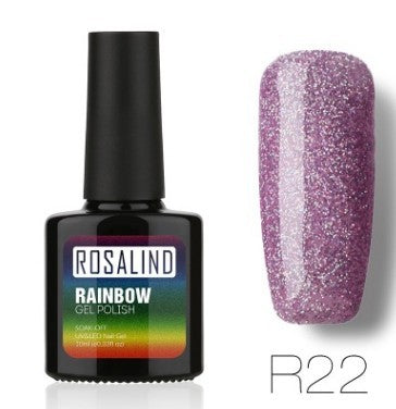 ROSALIND Nagelfreier, lang anhaltender, ungiftiger Nagellack, -Phototherapie-Kleber, mit Sternen besetztes Regenbogensystem.