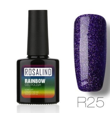 ROSALIND Nagelfreier, lang anhaltender, ungiftiger Nagellack, -Phototherapie-Kleber, mit Sternen besetztes Regenbogensystem.