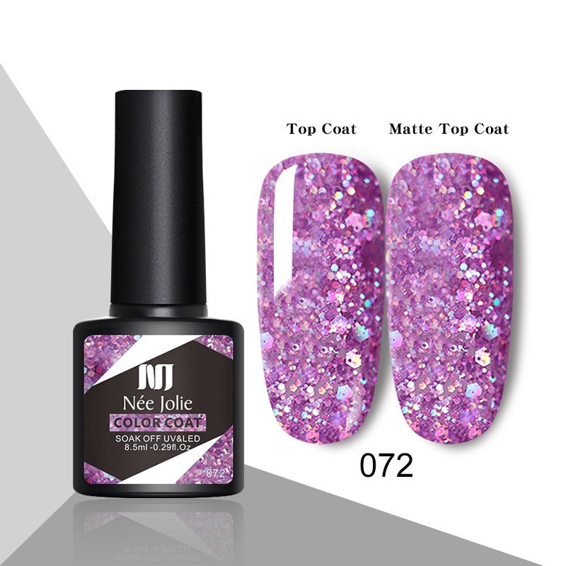 Glitzernder reflektierender Gel-Nagellack, Weihnachtsrot, UV