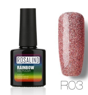 ROSALIND Nagelfreier, lang anhaltender, ungiftiger Nagellack, -Phototherapie-Kleber, mit Sternen besetztes Regenbogensystem.