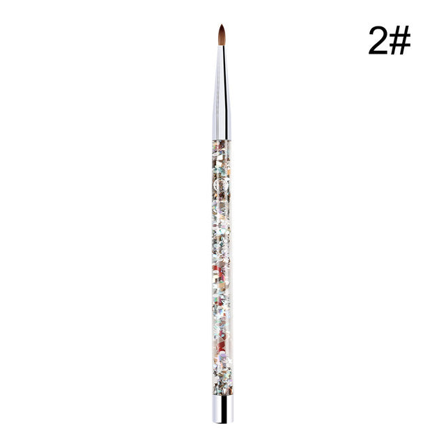 7 Größen Nail Art Pinsel für Acrylpulver Nylon Maniküre