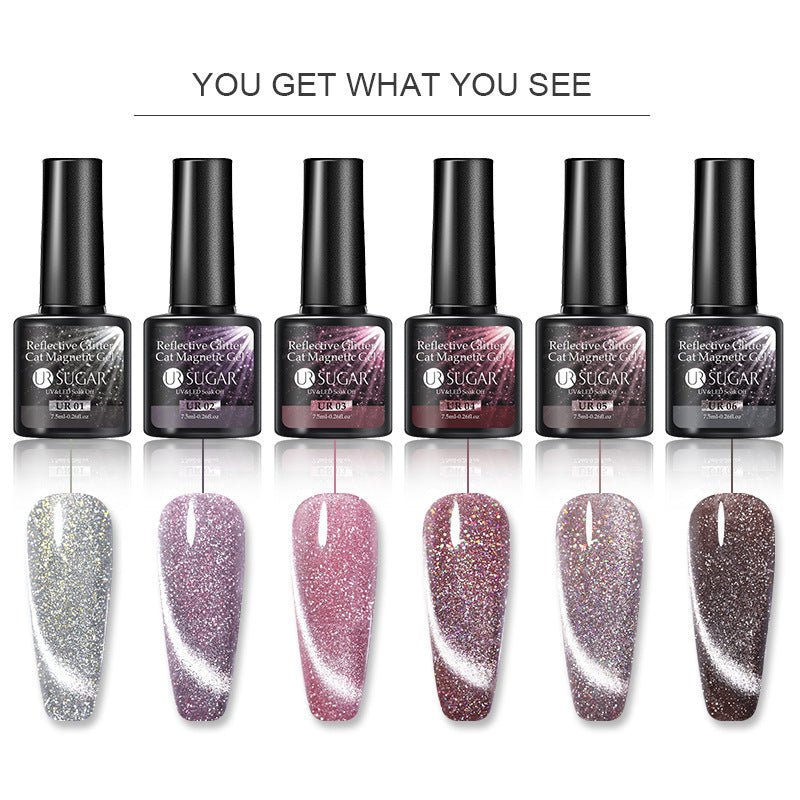 Laser Cat Eye Gel Nagellack Maniküre Crystal Diamond In The Debris Cat Eye Gel Polish