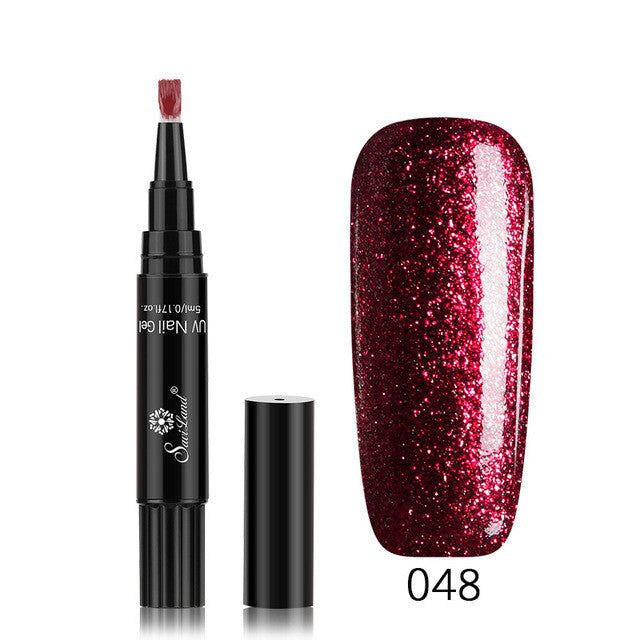 3 in 1 Gel Nagellack Stift Glitter One Step Nail Art Gel Polish Hybrid