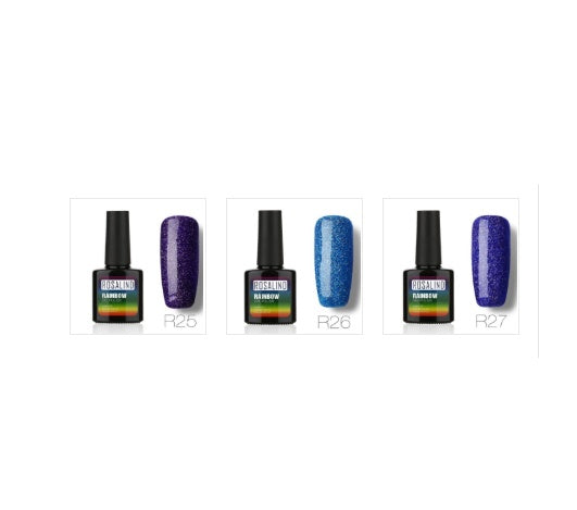ROSALIND Nagelfreier, lang anhaltender, ungiftiger Nagellack, -Phototherapie-Kleber, mit Sternen besetztes Regenbogensystem.