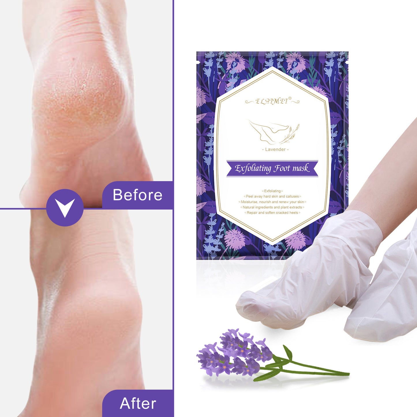 Peeling Lavendel Rose Pflege Fuß Maske Abdeckung