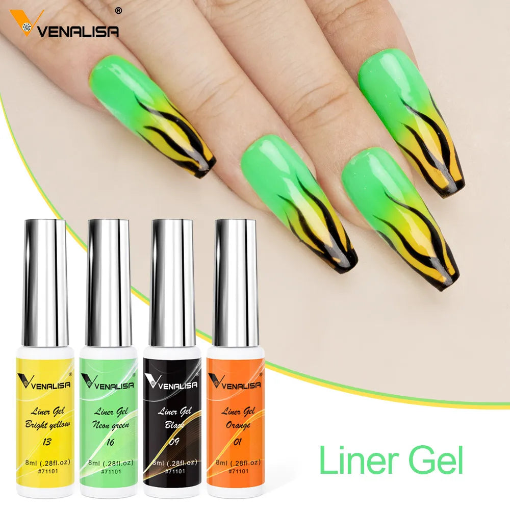 Venalisa Liner Gel 8ml – 21 Farben für Nailart & Feine Linien