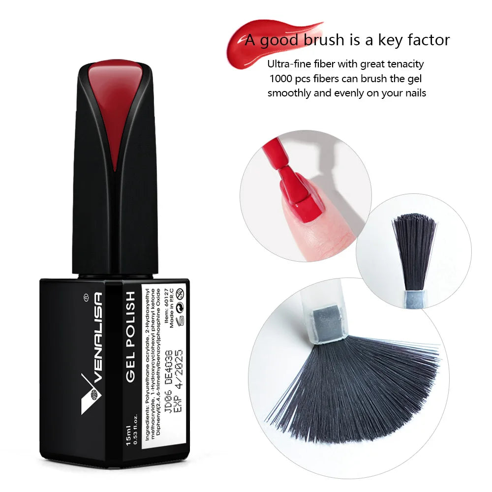 Venalisa Jelly Gel Polish – 15 ml – Semitransparente Nude-Farben für French Nails
