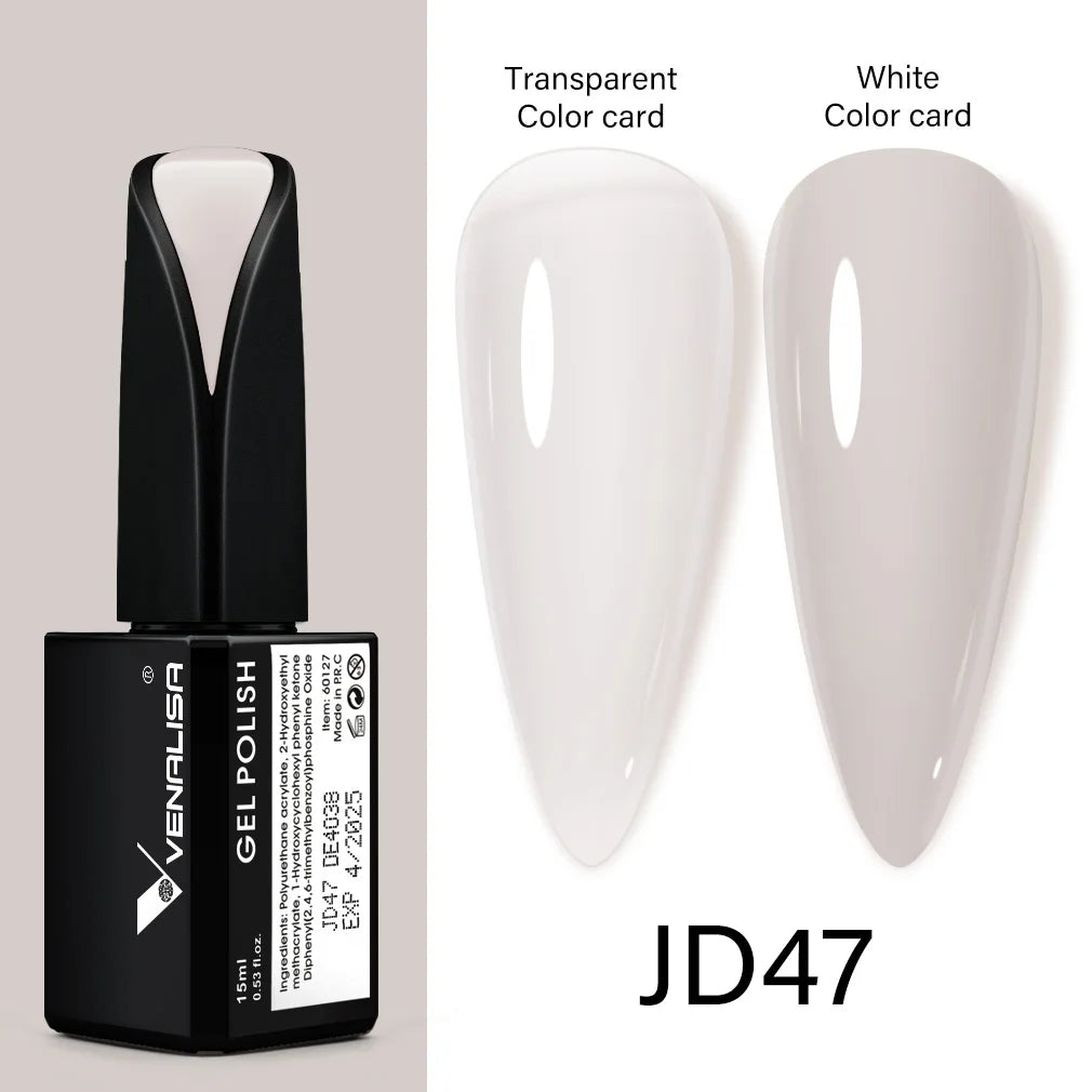 Venalisa Jelly Gel Polish – 15 ml – Semitransparente Nude-Farben für French Nails