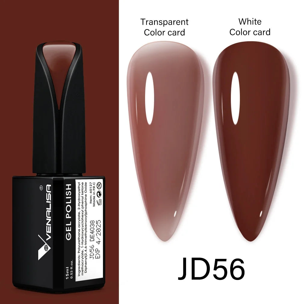 Venalisa Jelly Gel Polish – 15 ml – Semitransparente Nude-Farben für French Nails