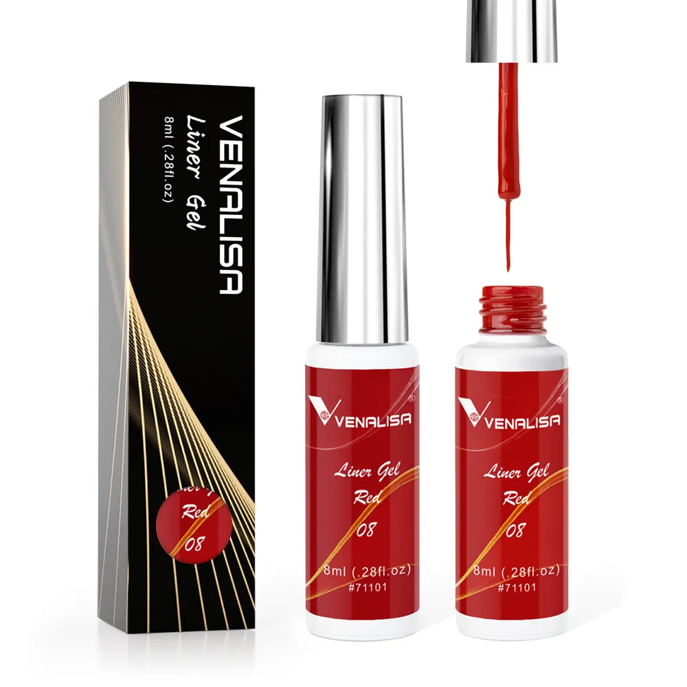 Venalisa Liner Gel 8ml – 21 Farben für Nailart & Feine Linien