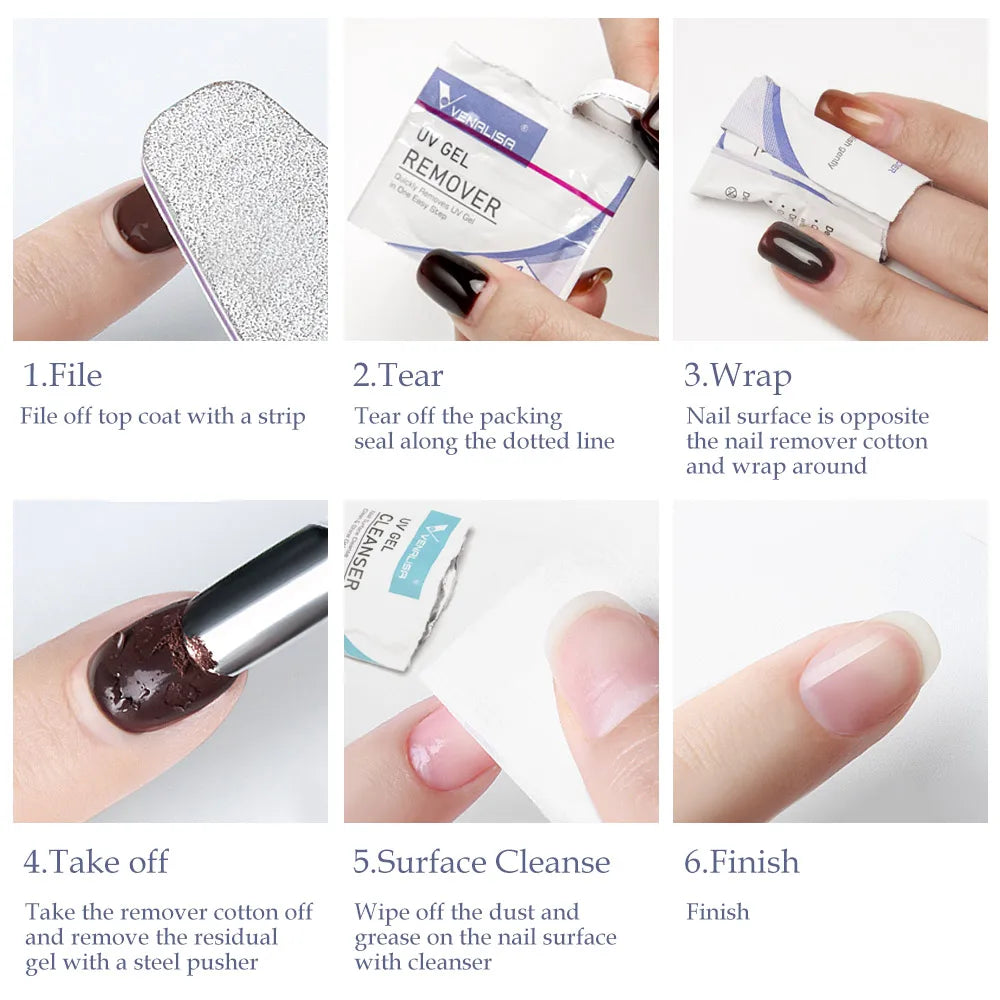 Venalisa Reinigungstücher – 20/120 Stück UV Gel Remover & Cleanser Pads