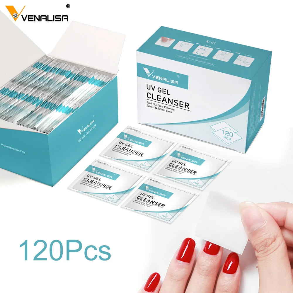 Venalisa Reinigungstücher – 20/120 Stück UV Gel Remover & Cleanser Pads