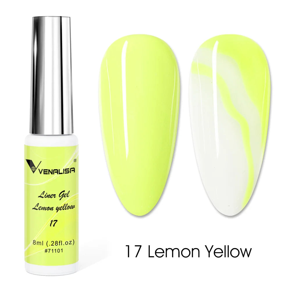 Venalisa Liner Gel 8ml – 21 Farben für Nailart & Feine Linien