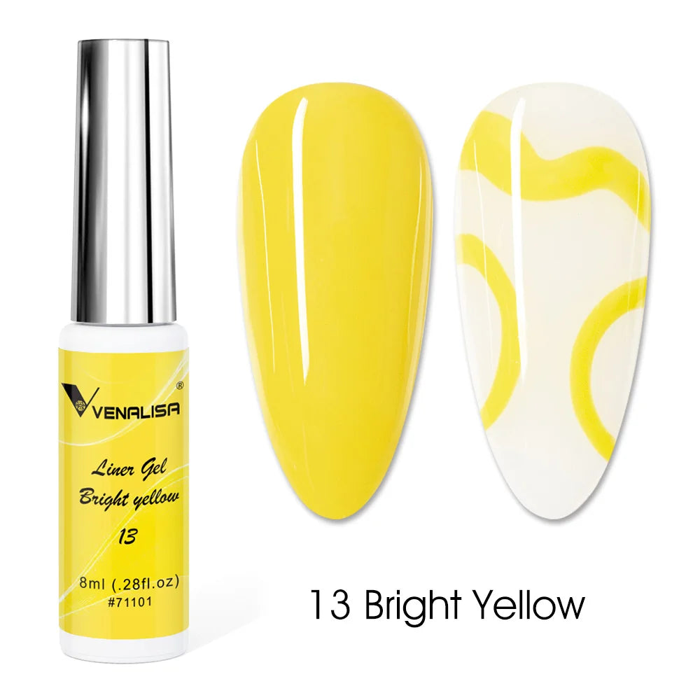 Venalisa Liner Gel 8ml – 21 Farben für Nailart & Feine Linien