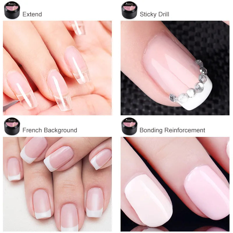 Venalisa 15ml UV Builder Gel – Cover Pink, Clear, Camouflage – für Nagelverlängerung & French