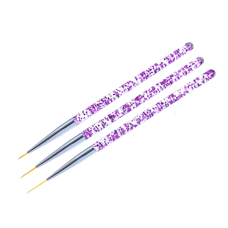 3er-Set Nailart-Pinsel – Feine Linienpinsel für French Design & UV-Gel