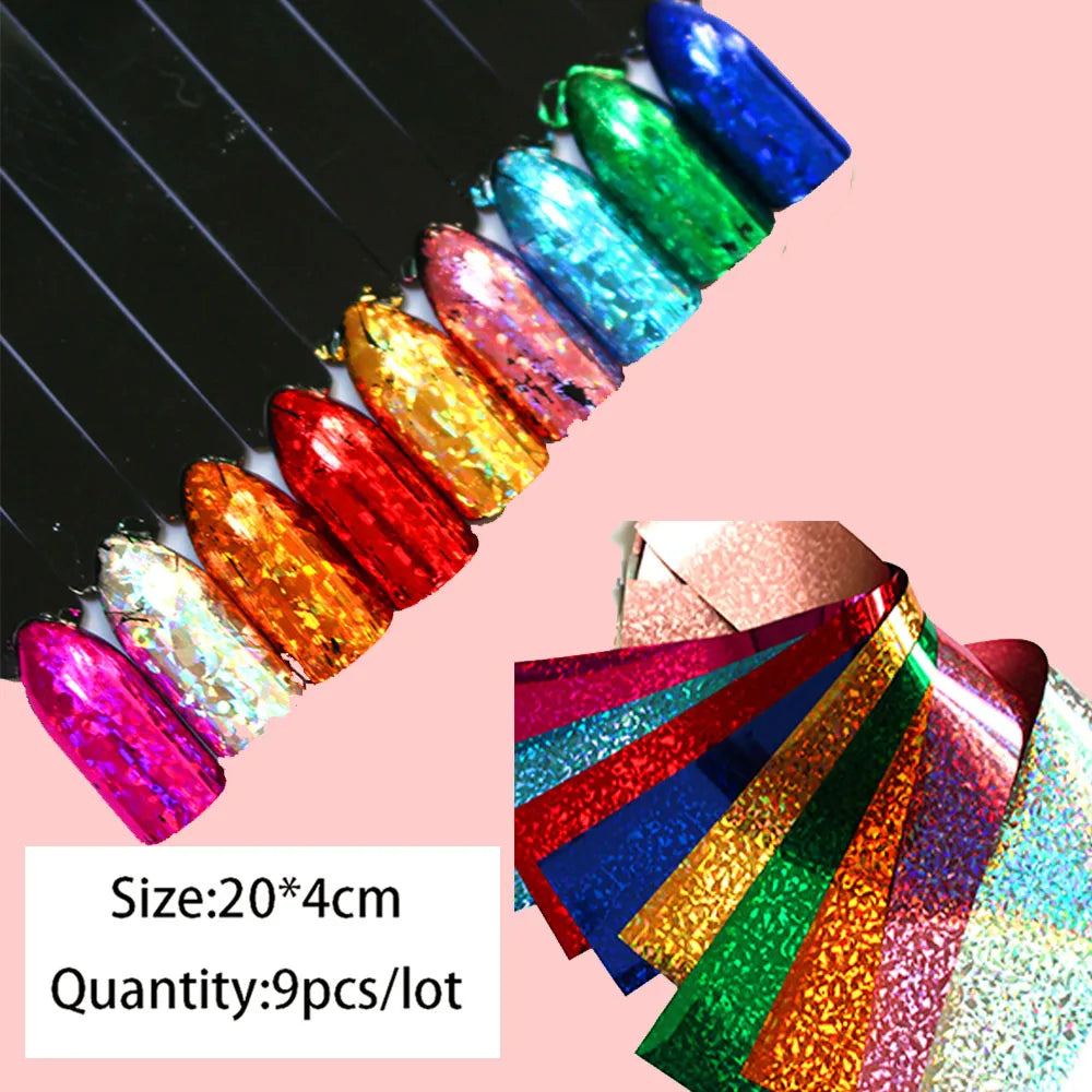 10x Transfer-Nagelfolie 4×20cm – Mix Muster für kreative Nail Art