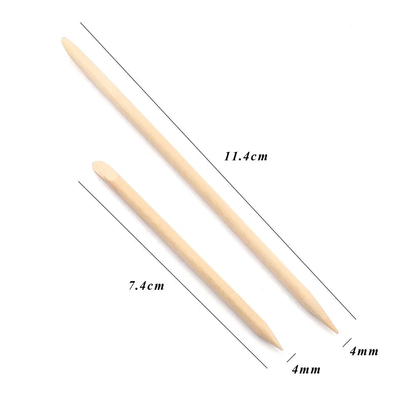 Maniküre Holzstäbchen – 50/100 Stk Orange Wood Sticks für Nagelpflege