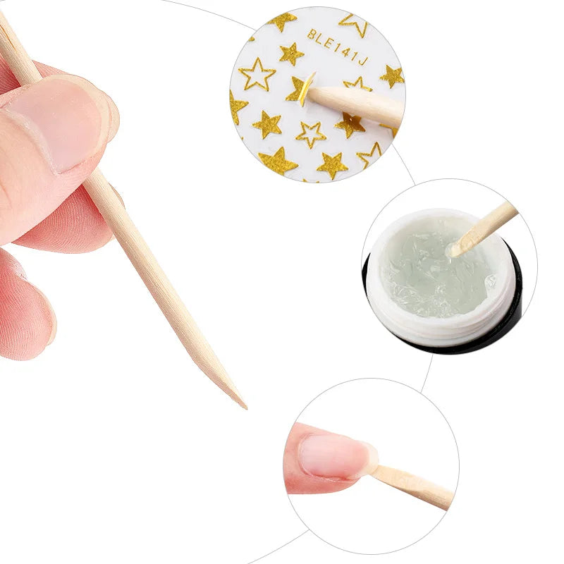 Maniküre Holzstäbchen – 50/100 Stk Orange Wood Sticks für Nagelpflege