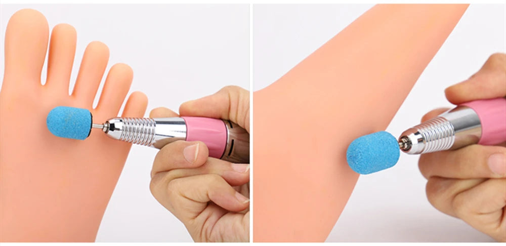 Schleifkappen 5/10/20 Stück – Verschiedene Farben & Grits (80/120/180) + Gummikopf für Nagelfräser