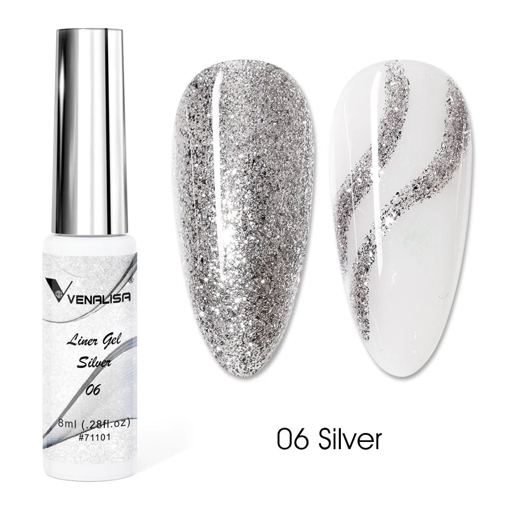 Venalisa Liner Gel 8ml – 21 Farben für Nailart & Feine Linien