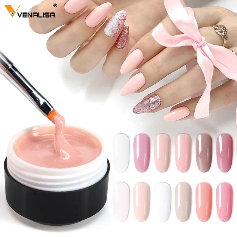 Venalisa 15ml UV Builder Gel – Cover Pink, Clear, Camouflage – für Nagelverlängerung & French