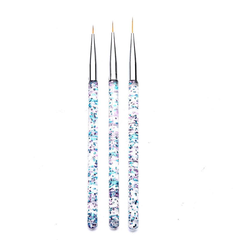 3er-Set Nailart-Pinsel – Feine Linienpinsel für French Design & UV-Gel