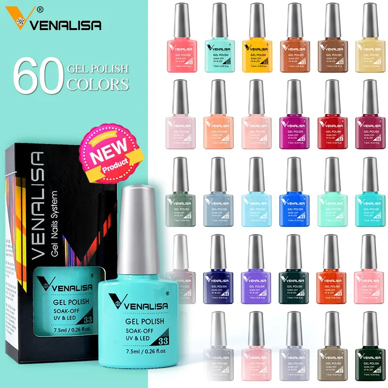 Venalisa Glitter Gel Polish – 7,5ml Rot, HEMA-frei, UV/LED, Semi-Permanent